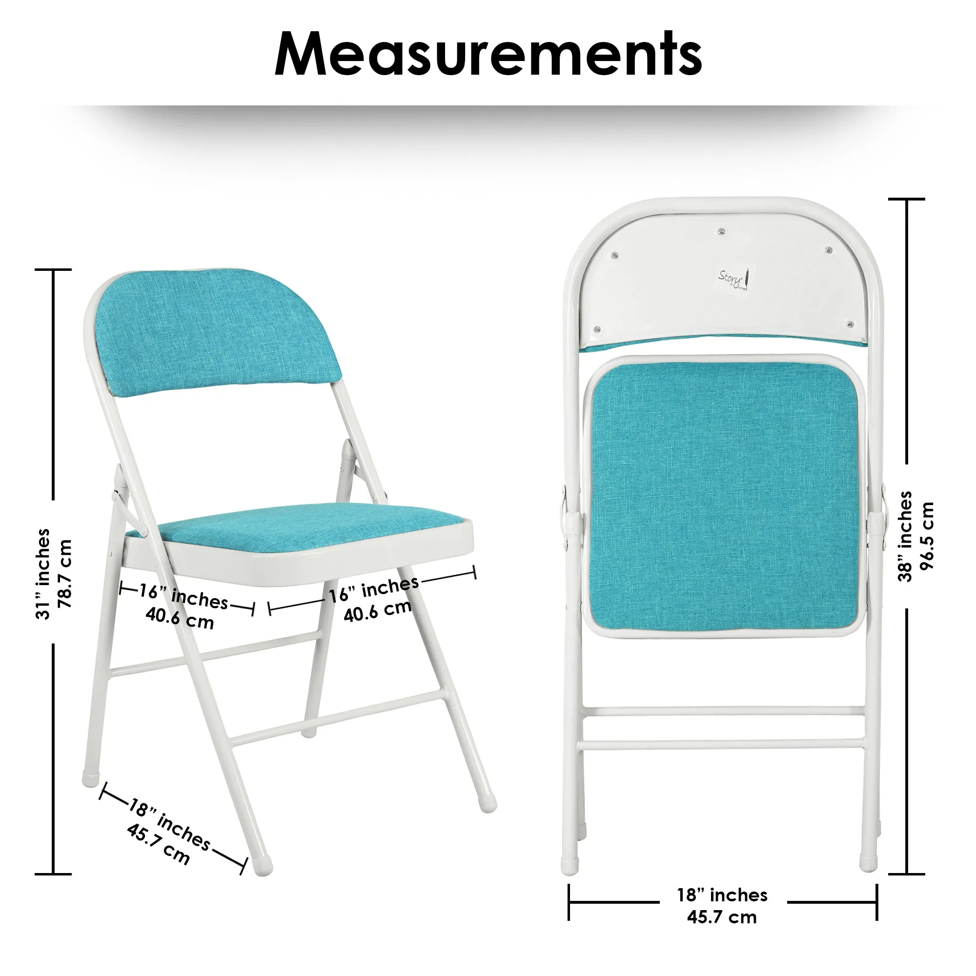 Folding Padded Blue Metal Chair