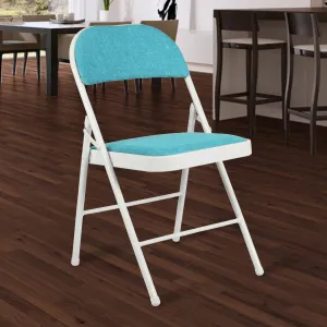 Folding Padded Blue Metal Chair