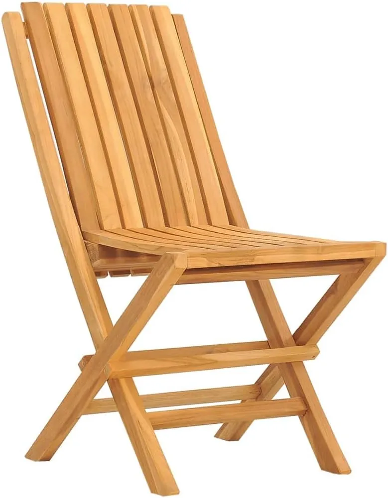 Folding Patio Chairs Set of 6, Solid Teak Outdoor Chairs 18.5"x18.5"x35", Folding Design for Garden, Patio, Beach, and Dining