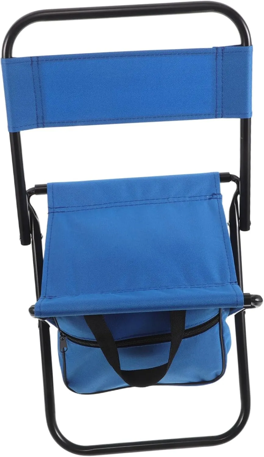 Folding Picnic Chair with Comfortable Backrest Lightweight Portable Outdoor Stool for Camping Beach Hiking Fishing Durable Oxford Easy to Carry with Storage Pouch
