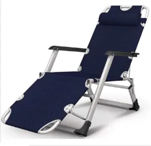 Folding Reclining Chair Camping Recliner, with Armrests for Indoor Nap Lazy Leisure Outdoor Travel Beach Garden Deck Chair,A,67x18x97cm