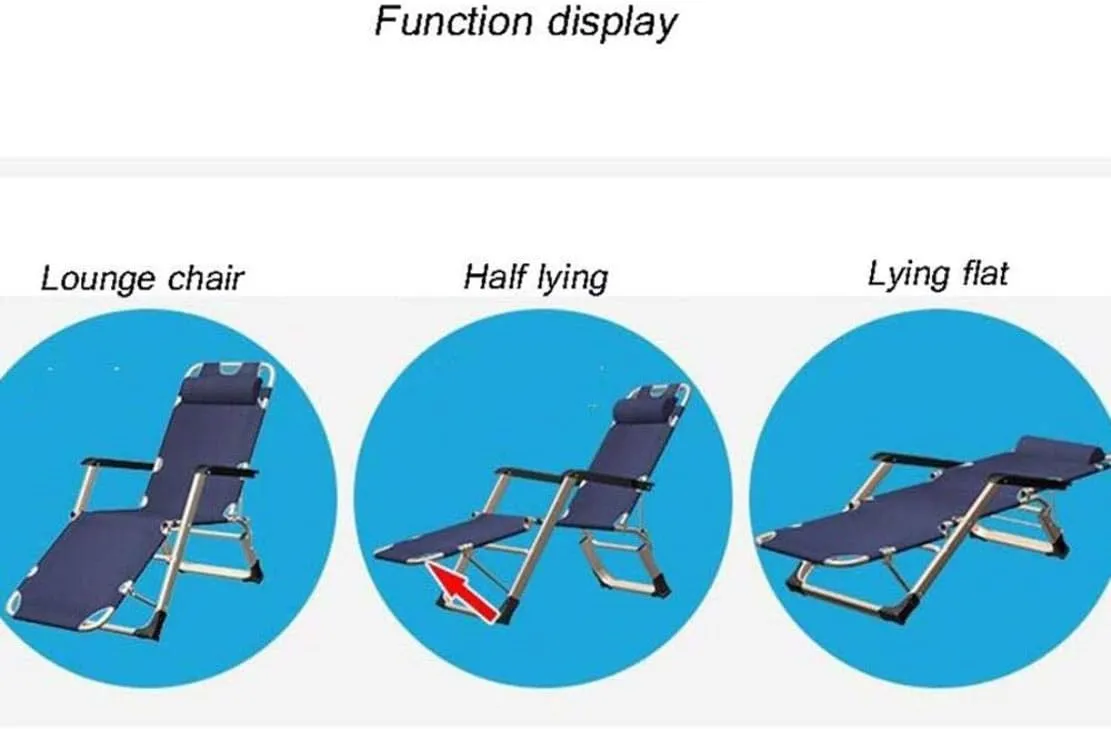 Folding Reclining Chair Camping Recliner, with Armrests for Indoor Nap Lazy Leisure Outdoor Travel Beach Garden Deck Chair,A,67x18x97cm