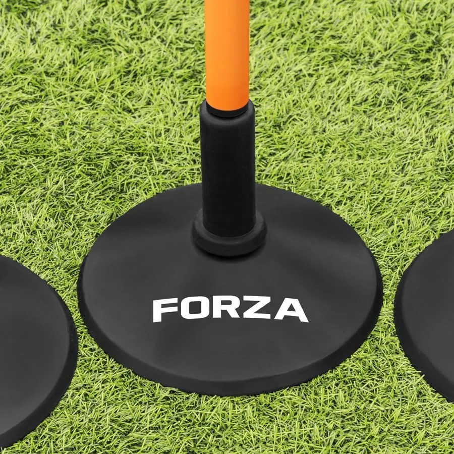 FORZA Telescopic Slalom Training Poles [Pack of 8] | Adjustable, Shatterproof PVC Poles for Agility and Speed Training | Multi-Sport Use | 8 Bold Colors