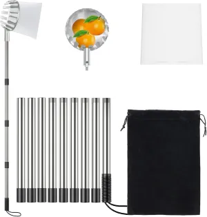 Fruit Picker Pole with Basket, 13 FT Adjustable Pole with Soft Bag for Apple, Pear, Lemon, Orange, Apricot, Mango, Limes, Nectarines, Grapefruit, Plums, Cherry, Persimmons Tree Picker