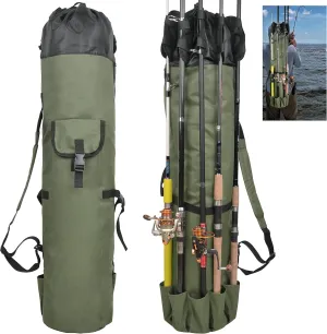 FUSIGO Fishing Rod Case Pole Bag Fishing Rod Carrier Fishing Gear Equipment Fishing Bag Travel Carry Case Large Capacity Waterproof Fishing Reel Bag Case Fishing Gifts for Men