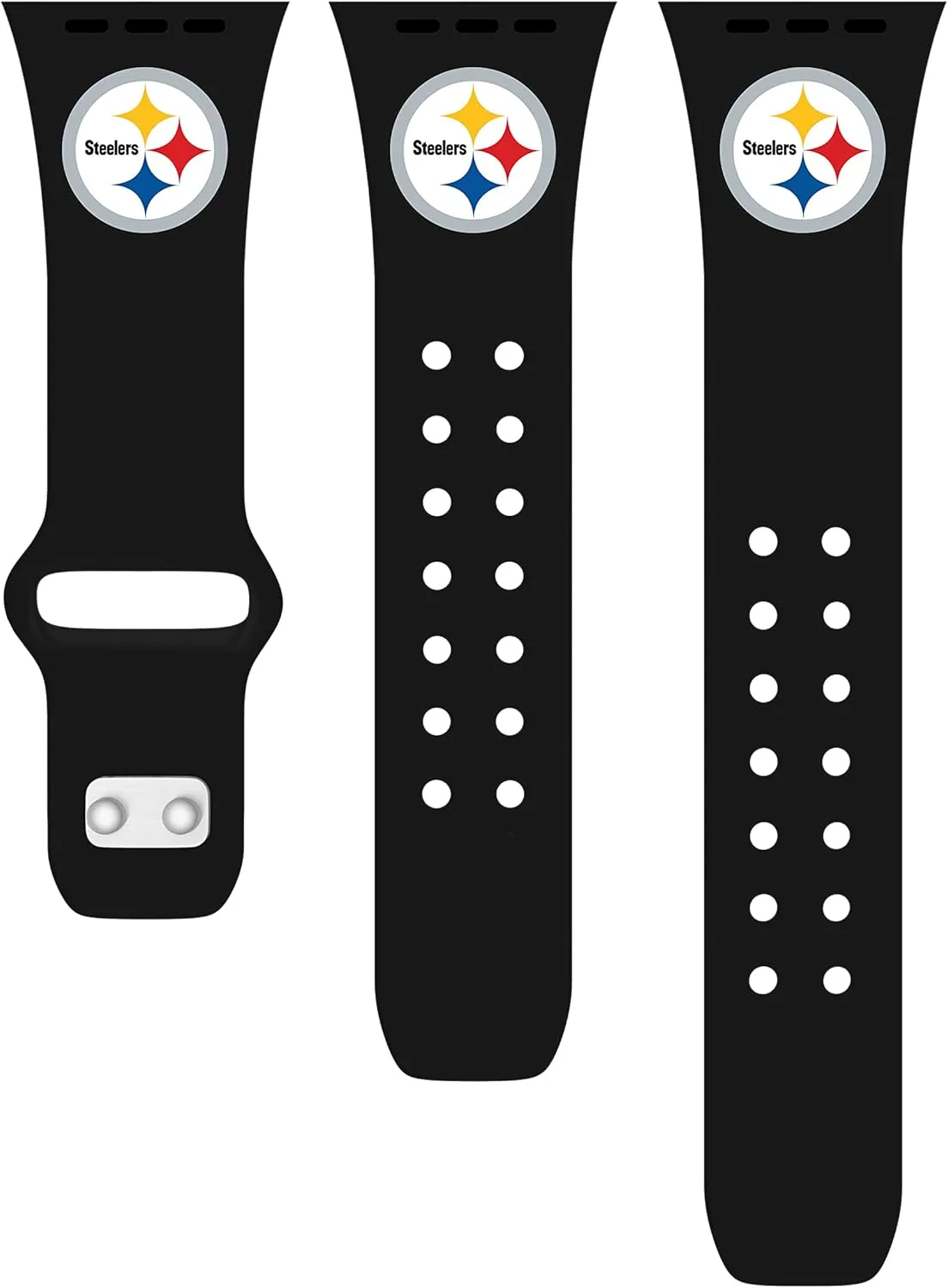 Game Time Pittsburgh Steelers Silicone Watch Band and Case Cover Combo Package Compatible with Apple Watch and AirPods Pro
