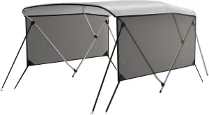 GAOMON 3 Bow Bimini Tops with Mesh Sidewalls Support Poles for Boats Durable Marine Grade Canvas Top Includes 2 Straps Storage Boot 1 Inch Aluminum Frame (3 Bow 6'L x 46" H x 73"-78" W)