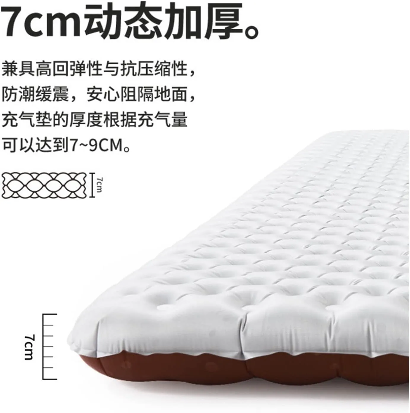 GaRcan Camping Ultra Light Inflatable Cushion Portable Outdoor Tent Sleeping Mat Moisture-Proof Pad Thermal Air Cushion R5.8 (Square Enlarge)
