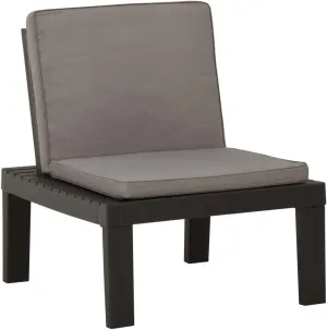 Garden Chairs, Front Porch Chairs, Patio Lounge Chair with Cushion, Easy to Clean Suitable for Indoor, Patio, Deck, Front Porch, Garden Plastic Gray