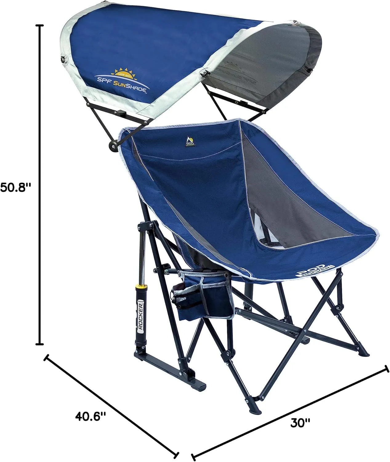 GCI Outdoor Pod Rocker Outdoor Rocking Chair with SunShade Canopy