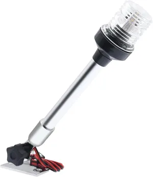 Geloo 12 Inch Navigation Lights - Fold Down Stern & Anchor Lights for Pontoon, Fishing Boat & Yacht - All Round 360 Illumination - 3 Nautical Mile