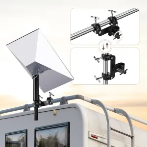Gen 3 Starlink Mount for RV Ladder & Roof Rack, Adjustable With Pipe Adapter for Pole/Roof/Camper/Railing Use, Compatible With Starlink Gen3
