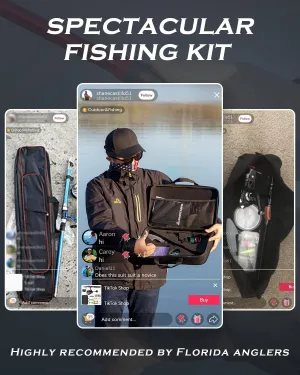 Ghosthorn Fishing Rod&Reel Combo Telescopic Pole Kit Fishing Gear Starter Compact, Carrier Bag for Freshwater Saltwater Gifts for Men Women