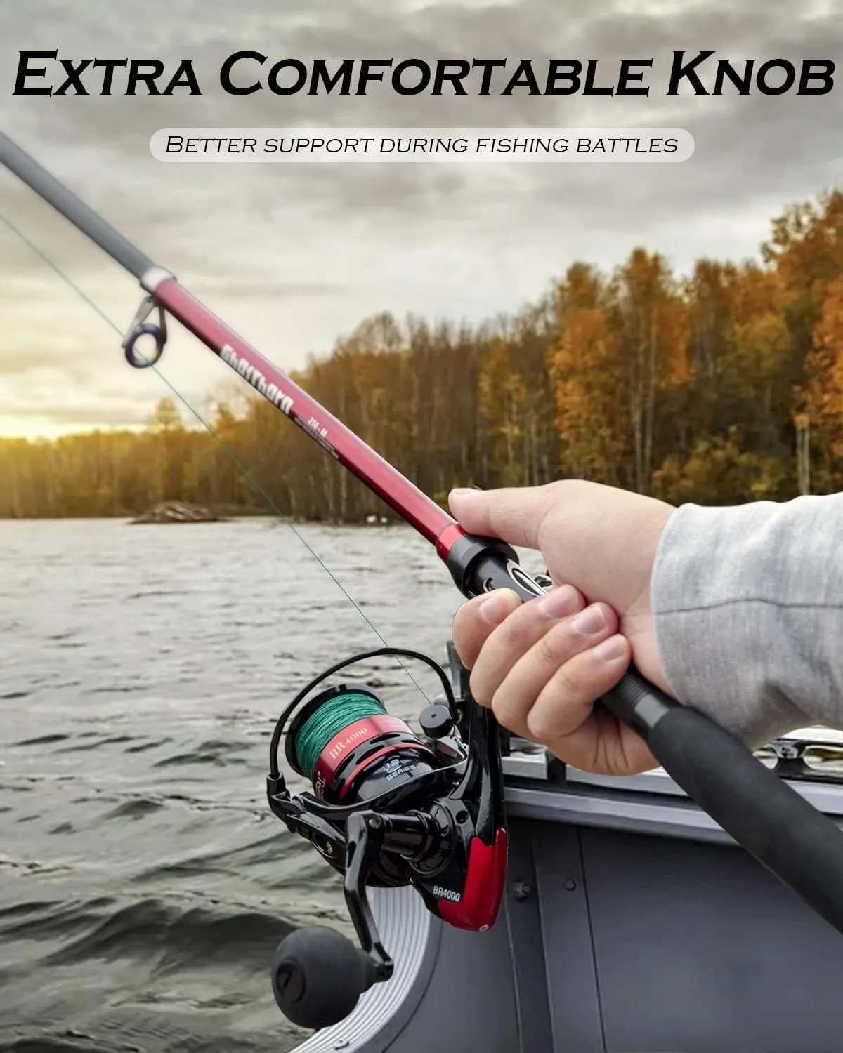 Ghosthorn Fishing Rod&Reel Combo Telescopic Pole Kit Fishing Gear Starter Compact, Carrier Bag for Freshwater Saltwater Gifts for Men Women