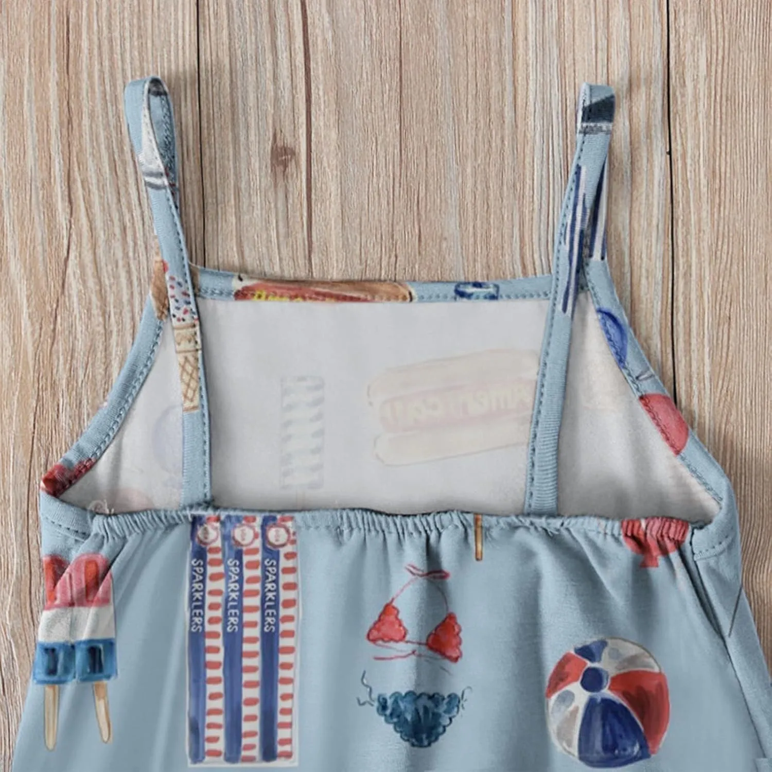 Girls Halte𝐫 Backless Romper Independence Day Star Print Strap Jumpsuit Overall Toddler Kids July 4th Clothes