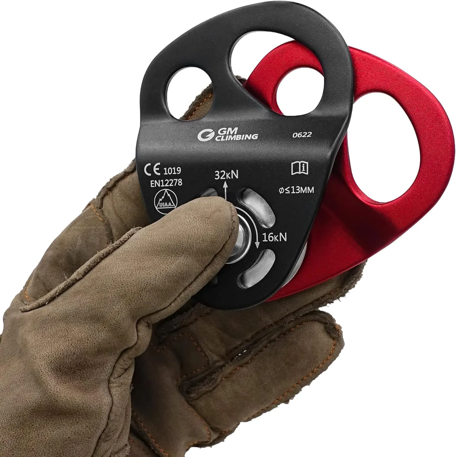 GM CLIMBING 32kN Double Tie-in Hitch Pulley CE UIAA Certified Hitch Tender Advance Prusiks for Arborist Tree Climbing Positioning Lanyards
