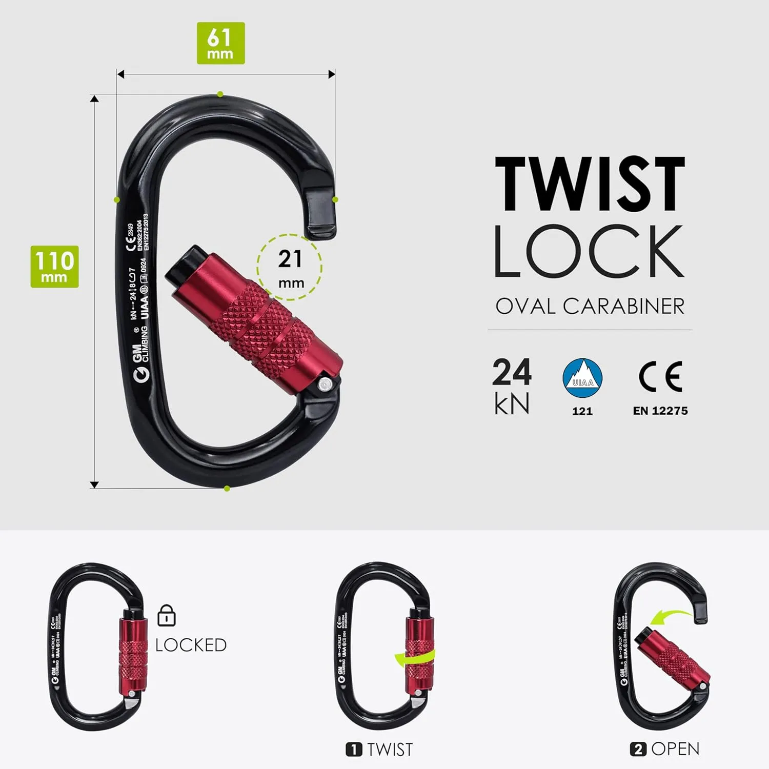 GM CLIMBING Swing Cheek Micro Pulley 30kN CE UIAA Certified