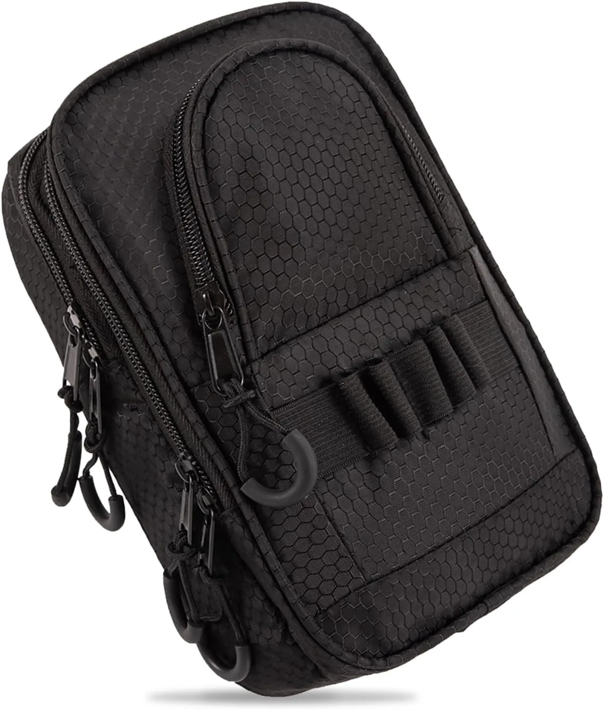 Golf Valuables Pouch & Golfs ball bag organizer with 3 Zippered Pockets,Golf Accessories for Men,Portable Multi Layer Golfs Storage Bags,Carabiner Clip – Store 12-15 Balls,Male and Female Player Gifts