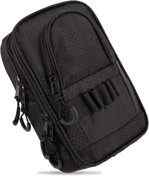 Golf Valuables Pouch & Golfs ball bag organizer with 3 Zippered Pockets,Golf Accessories for Men,Portable Multi Layer Golfs Storage Bags,Carabiner Clip – Store 12-15 Balls,Male and Female Player Gifts