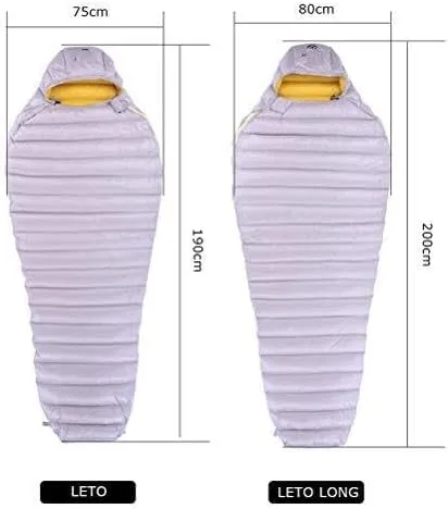 Goose Down Sleeping Bag, Outdoor Camp Ultra Dry White Mummy Sleeping Bag, Water Repellent, Lightweight & Compact
