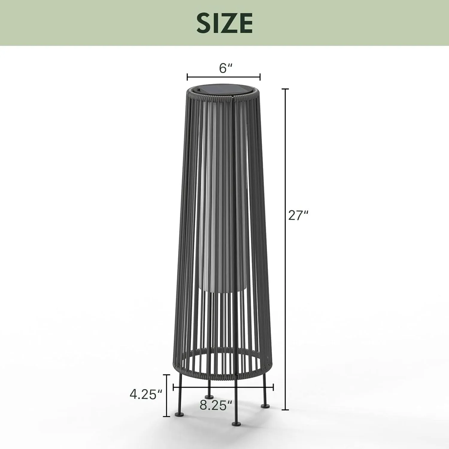 Grand patio 2-Pack Outdoor Floor Solar Light, Wicker Solar Patio Lamp Waterproof Outside Deck Lamp for Porch, Yard, Garden, Lawn Decorations - Light Brown, Gordes 2 PCS