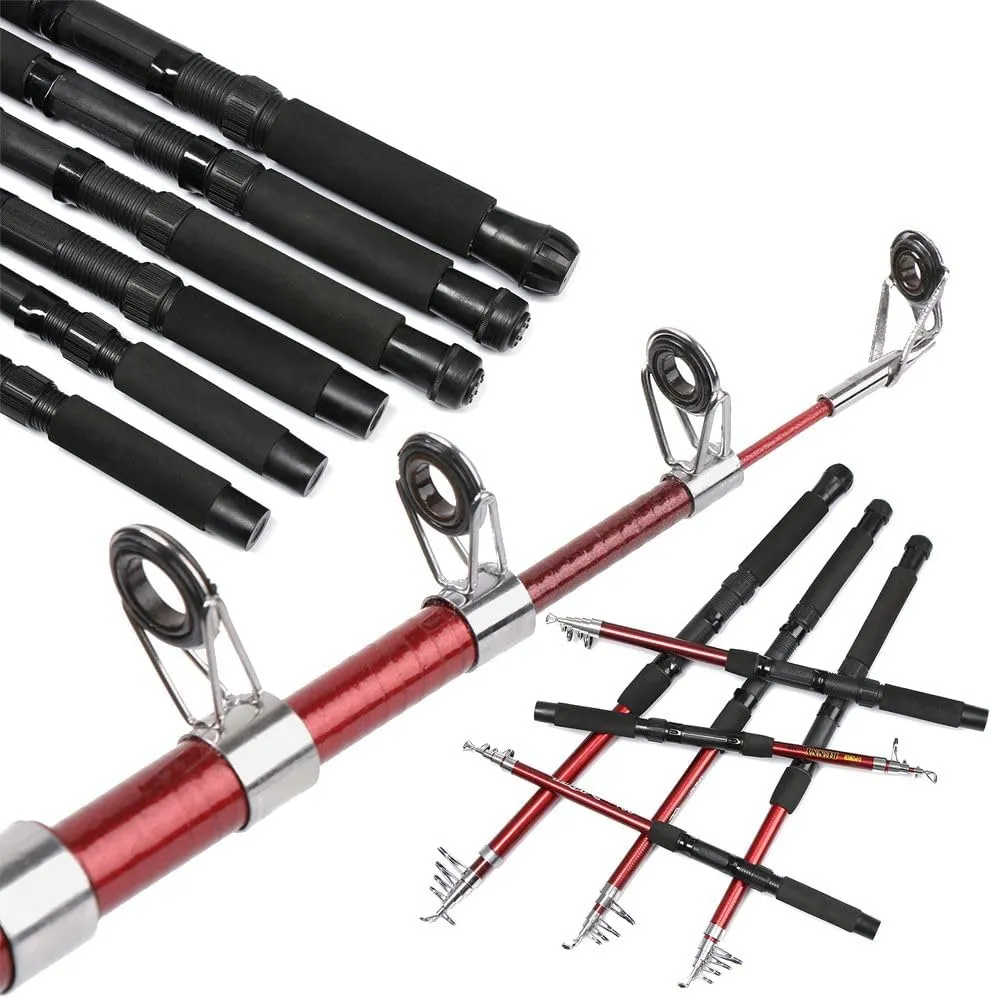 GRFIT Fishing Rod 1.5-2.7m Fishing Tackle Tools Outdoor Fiberglass Sea Rod Telescopic Fishing Rod Pole Portable Fishing Rod