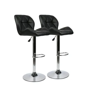 GTU Furniture Set of 2, 360 Degree Swivel Adjustable Bar Stools, Modern Faux Leather Padded with Back Pub Chair