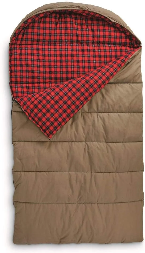 Guide Gear Canvas Hunter 0-Degree Double Sleeping Bag for Adults and Kids 2-Person Warm Winter Cold Weather Lightweight Portable for Camping, Backpacking, Hiking, Outdoors