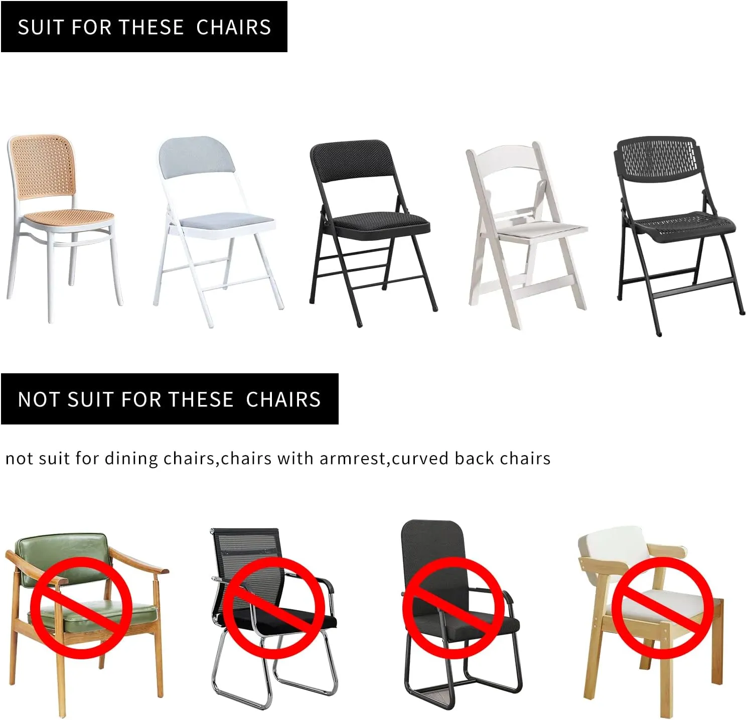 HAINARverS Stretch Spandex Folding Chair Covers 30PCS Universal Fitted Chair Cover Protector for Wedding,Party, Banquet, Holidays, Celebration, Decoration(White, 30 PCS)