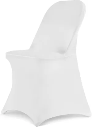 HAINARverS Stretch Spandex Folding Chair Covers 30PCS Universal Fitted Chair Cover Protector for Wedding,Party, Banquet, Holidays, Celebration, Decoration(White, 30 PCS)