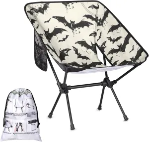 Halloween Pattern Bats Camping Chair Lightweight Portable Chairs for Adults Easy Installation Outdoor Foldable Camping Chair for Camping Fishing Hiking Picnic Beach