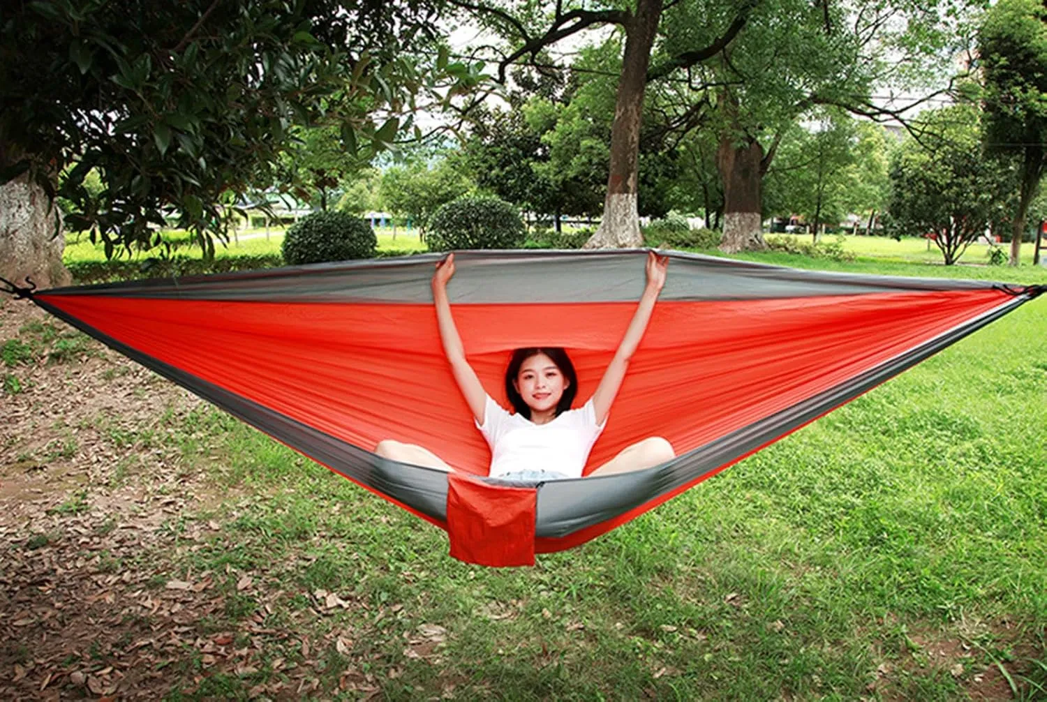 Hammock for Camping Double Hammocks Gear for The Outdoors Backpacking Survival or Travel - Portable Lightweight Parachute Nylon,C