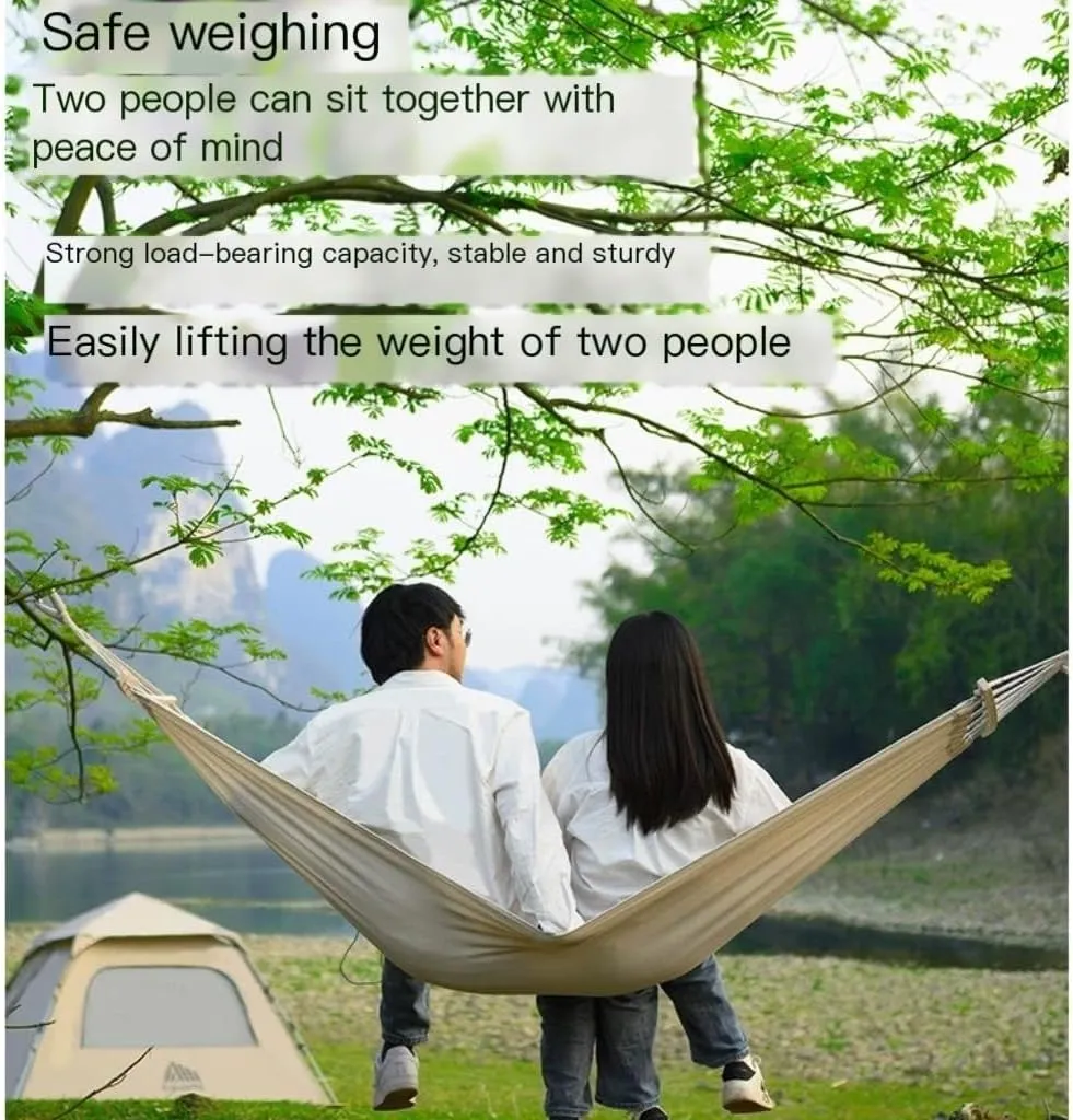 Hammock Hammock Outdoor Swing Camping Single Double Bedroom Adult Sleeping Anti-Rollover Thickened Hanging Chair Hammocks for Outside(White,A)