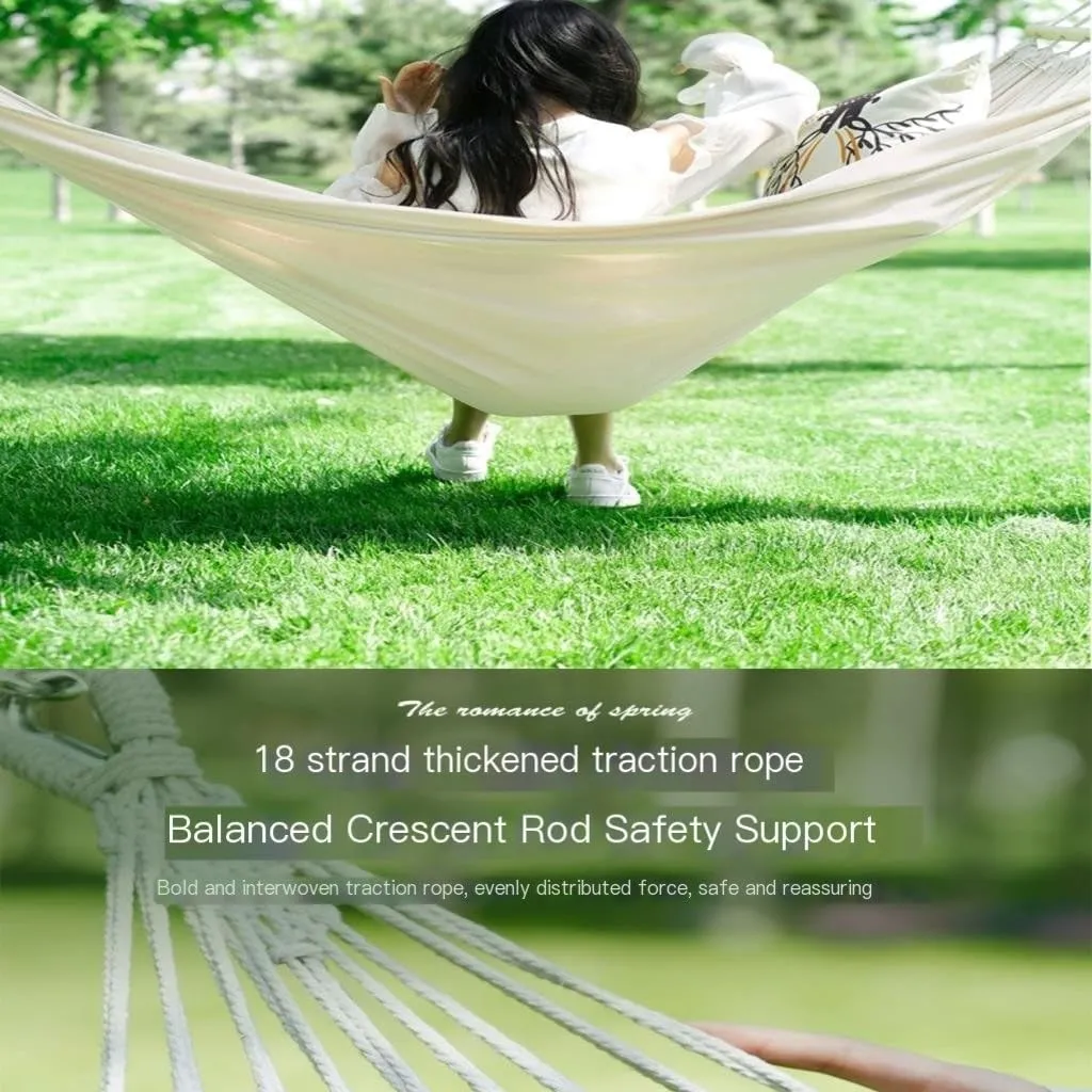 Hammock Hammock Outdoor Swing Camping Single Double Bedroom Adult Sleeping Anti-Rollover Thickened Hanging Chair Hammocks for Outside(White,D)