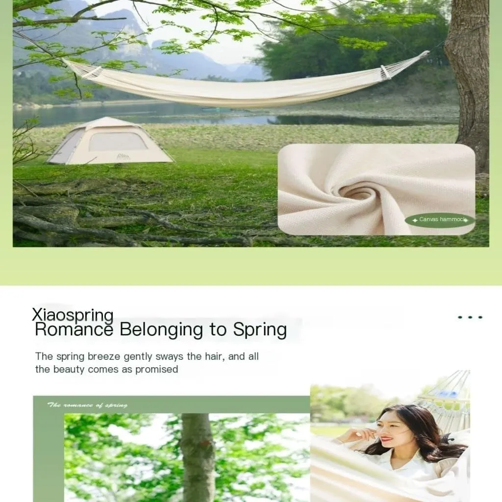 Hammock Hammock Outdoor Swing Camping Single Double Bedroom Adult Sleeping Anti-Rollover Thickened Hanging Chair Hammocks for Outside(White,D)