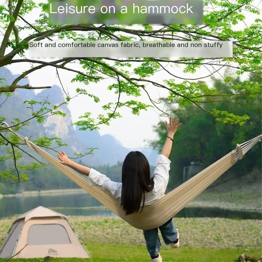 Hammock Hammock Outdoor Swing Camping Single Double Bedroom Adult Sleeping Anti-Rollover Thickened Hanging Chair Hammocks for Outside(White,D)