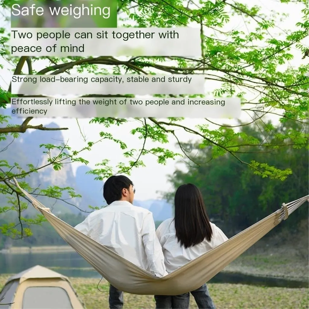 Hammock Hammock Outdoor Swing Camping Single Double Bedroom Adult Sleeping Anti-Rollover Thickened Hanging Chair Hammocks for Outside(White,D)