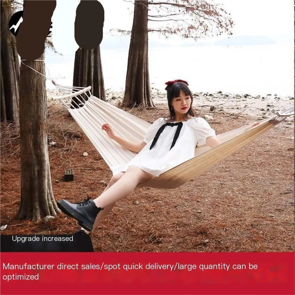 Hammocks Hammock Outdoor Camping Swing Camping Single Double Adult Sleeping Anti-Rollover Thickened Hanging Chair Camping Hammocks(A,Small)