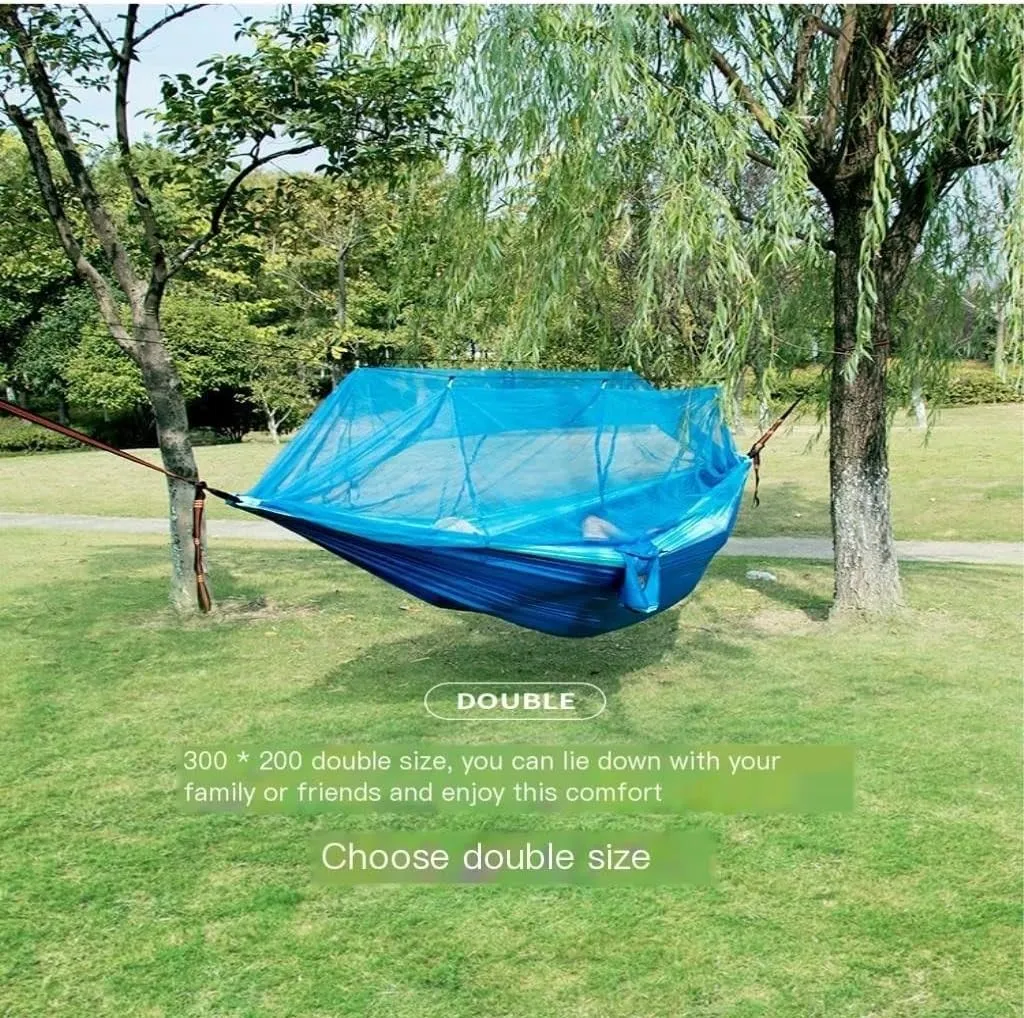Hammocks Mosquito Net Hammock Double Outdoor Anti-Mosquito Parachute Cloth Swing Outdoor Sleeping Hanging Tree Camping Camping Hammocks(Pink,Small)