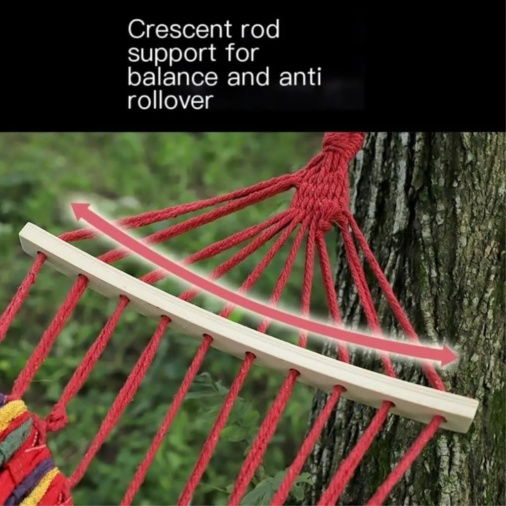 Hammocks Outdoor Camping Thick Canvas Hammock Outdoor Swing Home Single Double Dormitory Sleeping Student Anti-Rollover Camping Hammocks(F)