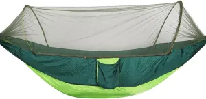 Hammocks Single Or Double Portable Camping Hammock with Mosquito Net Parachute Nylon Fabric Hanging Bed Outdoor Sleeping Garden Hammock Outdoor Hammock