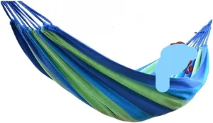 Hamock Outdoor Camping Canvas Hammock Single Double Camping Thickened Hanging Chair Dormitory Swing Portable Hanmock(Blue,Small)