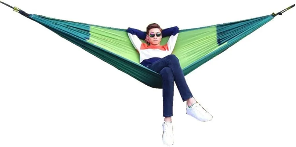 Hamock Outdoor Camping Canvas Hammock Single Double Camping Thickened Hanging Chair Dormitory Swing Portable Hanmock(Blue,Small)
