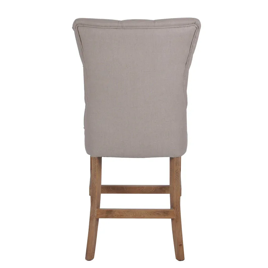 Hampton Beige Linen Bar Chair 75cm Seat Height