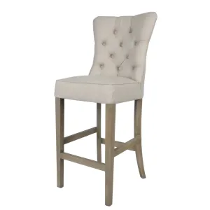 Hampton Beige Linen Bar Chair 75cm Seat Height