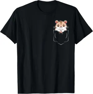 Hamster In Bag Dwarf Hamster Chest Bag Funny Hamster T-Shirt