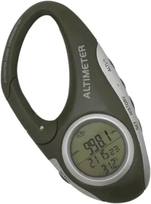 Handheld Altimeter Barometer Thermometer Carabiner Mountaineering Tool Accurate Weather Predicti
