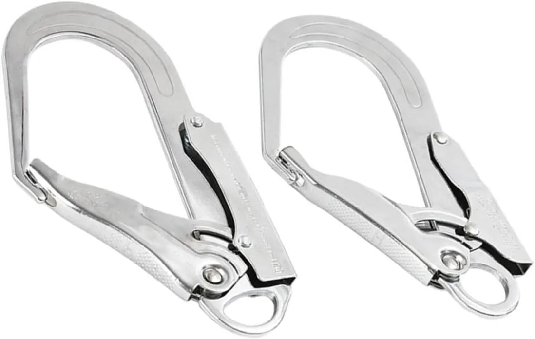 Happyyami 2pcs Heavy Duty Safety Locking Carabiner Auto Locking Climbing Hook for Outdoor Activities Rappelling Mountaineering Reinforced Design for Enhanced Load Capacity