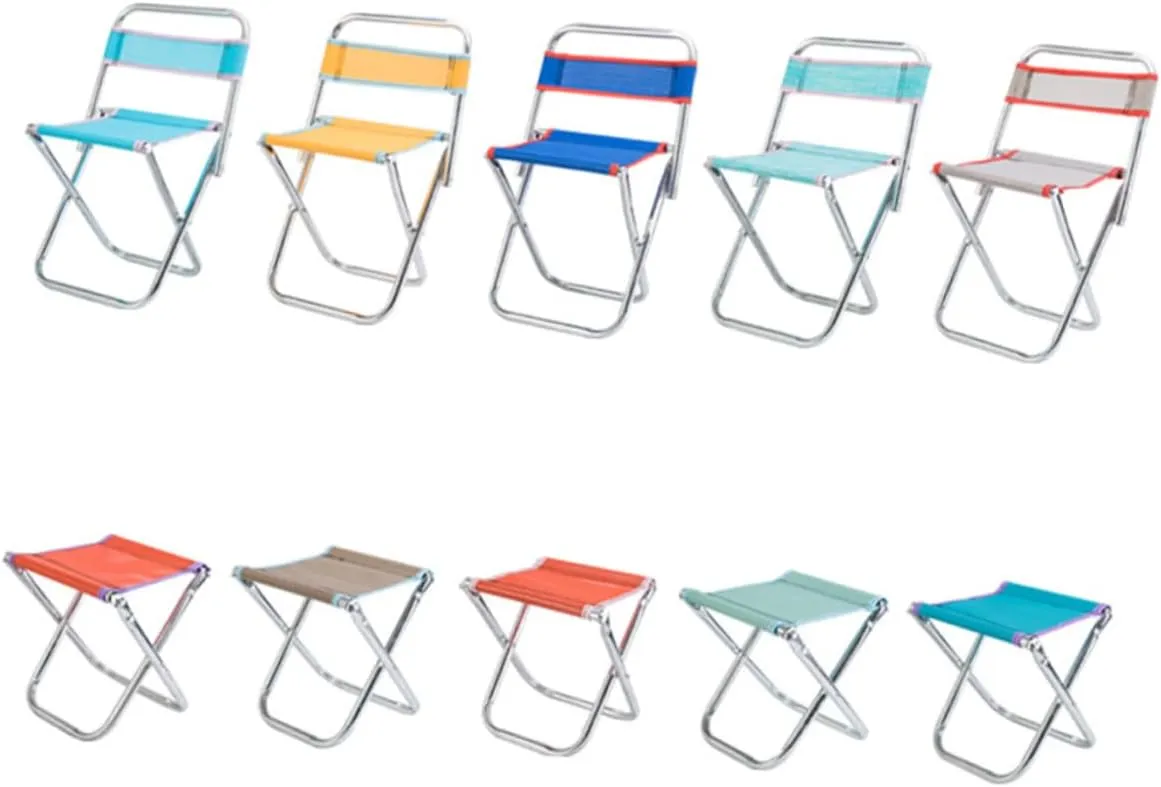 Happyyami Folding Camp Stool Collapsible Chair Compact for Travel Fishing Stool Random