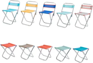 Happyyami Folding Camp Stool Collapsible Chair Compact for Travel Fishing Stool Random